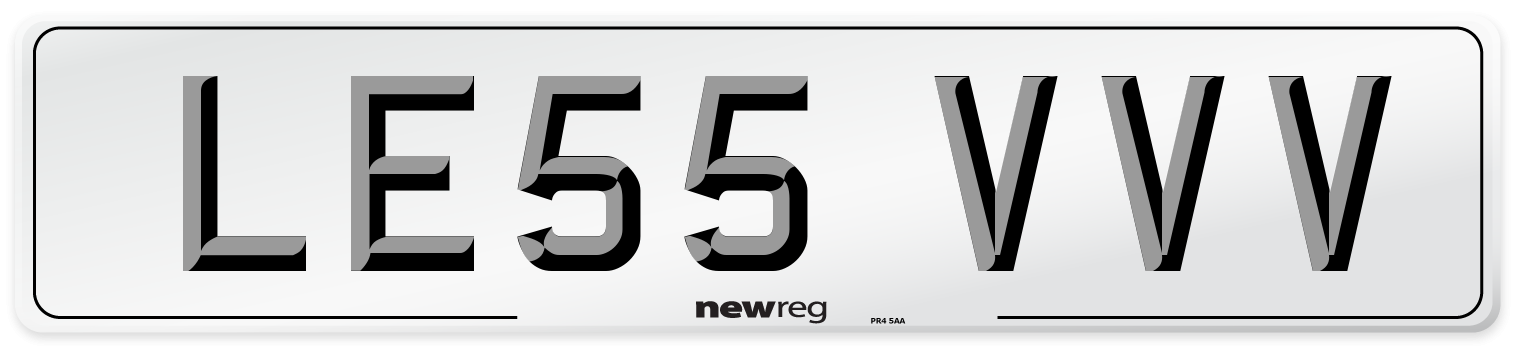 LE55 VVV Number Plate from New Reg